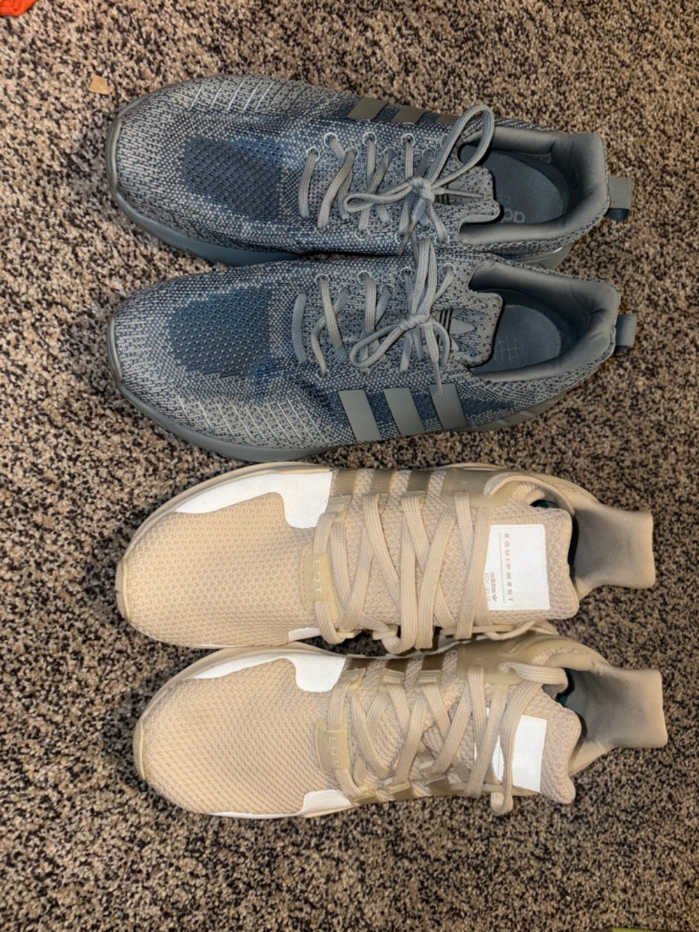 adidas Men’s Gray and Tan Knit Sneakers Duo